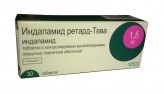 Индапамид ретард-Тева, табл. с контрол. высвоб. п/о пленочной 1.5 мг №30